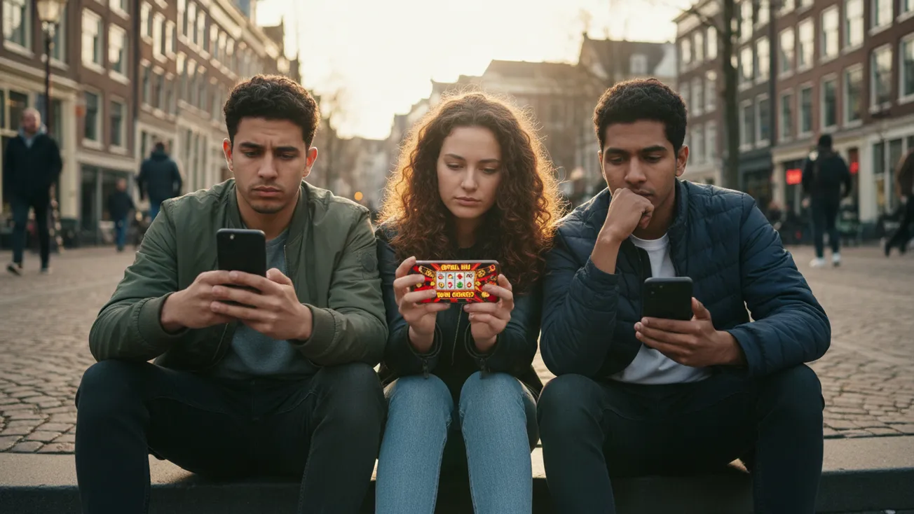 Jongvolwassenen bekijken online gokreclames op hun smartphone