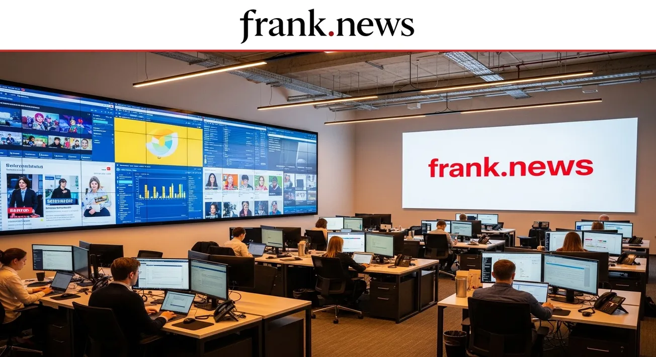 frank.news logo boven de redactieruimte