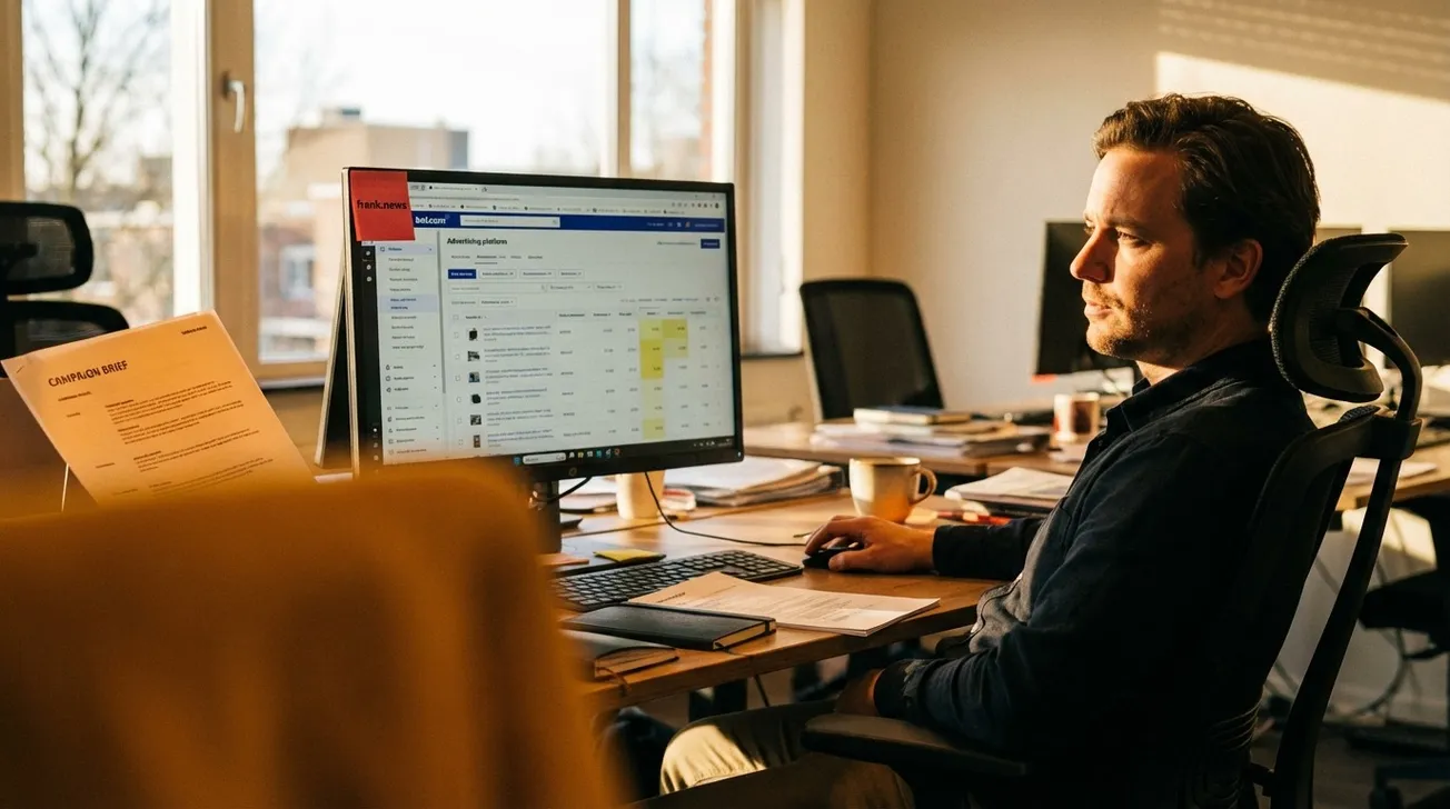 Marketing professional bevroren voor onbekend retail media platform